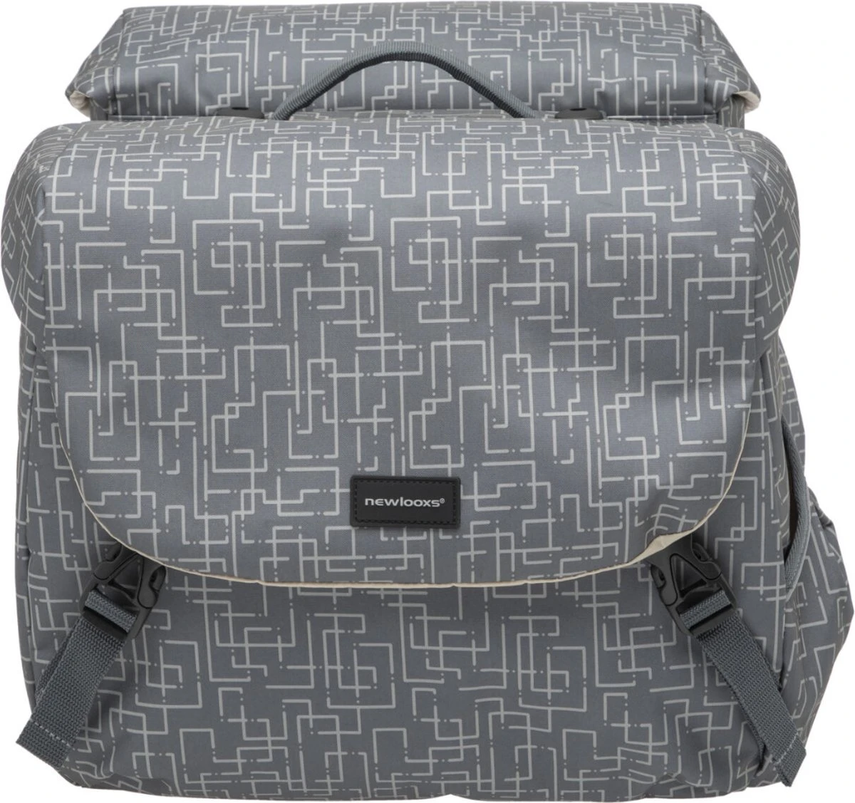 New Looxs Ivy Mondi Joy Dubbele Fietstas - 38 Liter - Grijs 9 New Looxs Ivy Mondi Joy Dubbele Fietstas - 38 Liter - Grijs - Afbeelding 9