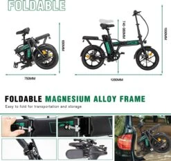 Hitway BK5 Elektrische Fiets | Opvouwbare E-bike | 16 Inch | Hitway BK5 250W Motor | Zwart -Fietsen Kortingswinkel 1200x1133 4