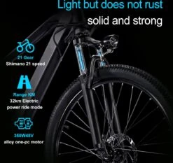 Elektrische Fiets Off-Road | E-Fietsen | Electric Mountain Bike | E-bike | 250W Motor | 26 Inch | Zwart BK7 -Fietsen Kortingswinkel 1200x1134 9