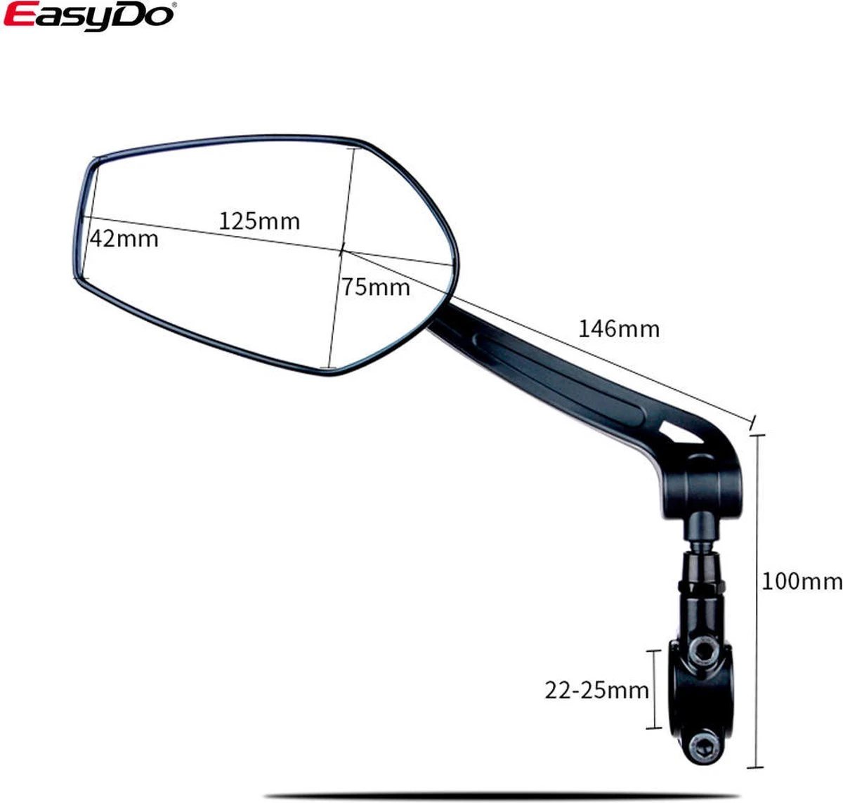 EasyDo Fietsspiegel Ebike Incl Grote Kijkhoek - Achteruitkijkspiegel - Links - 360º Verstelbaar - Multifunctioneel - Incl Inbussleutel 7 EasyDo Fietsspiegel Ebike Incl Grote Kijkhoek - Achteruitkijkspiegel - Links - 360º Verstelbaar - Multifunctioneel - Incl Inbussleutel - Afbeelding 7