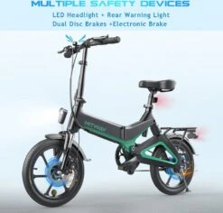 Merkloos Hitway 14F005 Elektrische Fiets E-bike | Opvouwbaar | 250W Motor | 7.5Ah | 16" | Zwart / Groen -Fietsen Kortingswinkel 1200x1148 5