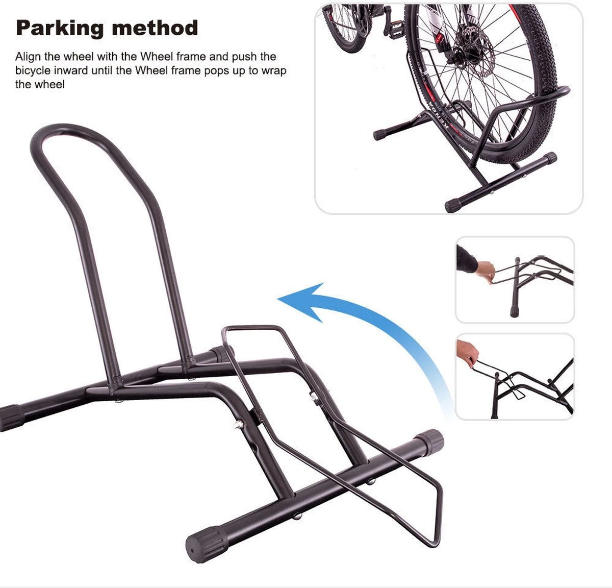 Merkloos Decopatent® Fietsenrek Voor Of Achterwiel - Fietsen Rek Racefiets, Mountainbike, Mtb Etc - Fietshouder - Achterwiel Standaard / Voorwiel Standaard - Bike Stand - Fietsstandaard Fietsen - Zwart 9 Merkloos Decopatent® Fietsenrek Voor Of Achterwiel - Fietsen Rek Racefiets, Mountainbike, Mtb Etc - Fietshouder - Achterwiel Standaard / Voorwiel Standaard - Bike Stand - Fietsstandaard Fietsen - Zwart - Afbeelding 9