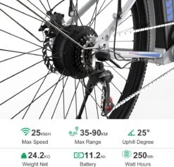 HITWAY Elektrische Fiets, 26 Inch, 250 W Motor, Li-batterij 36 V/11,2 Ah Ebike, Shimano 7 Versnellingen, Tot 35-90 Km -Fietsen Kortingswinkel 1200x1153 10