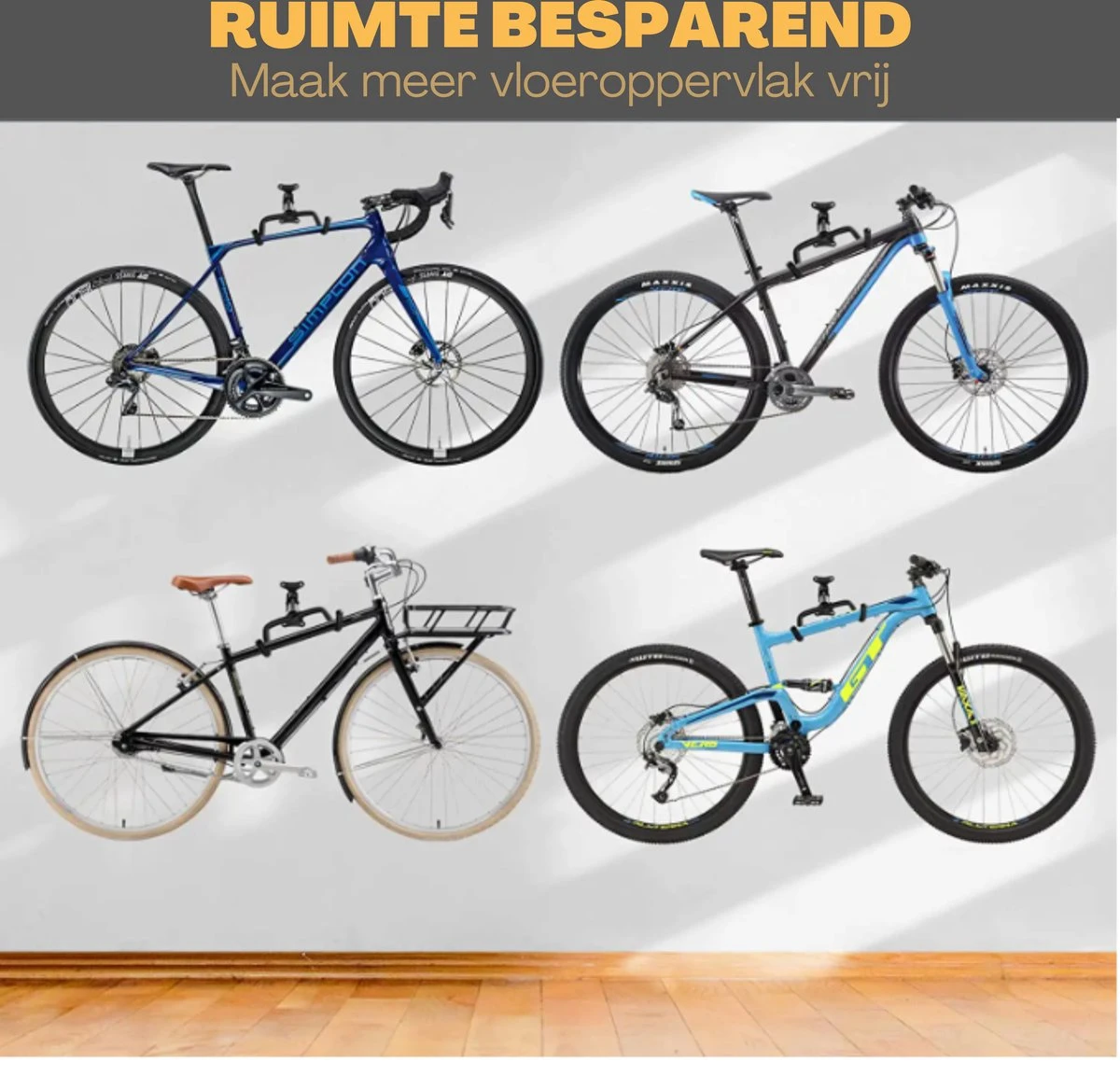 W&Z WallMount Fietsdrager - Ophangbeugel - Muurbeugel Fiets - Fietsbeugel - Opbergbeugel - Ophangsysteem - 2 Stuks 8 W&Z WallMount Fietsdrager - Ophangbeugel - Muurbeugel Fiets - Fietsbeugel - Opbergbeugel - Ophangsysteem - 2 Stuks - Afbeelding 8
