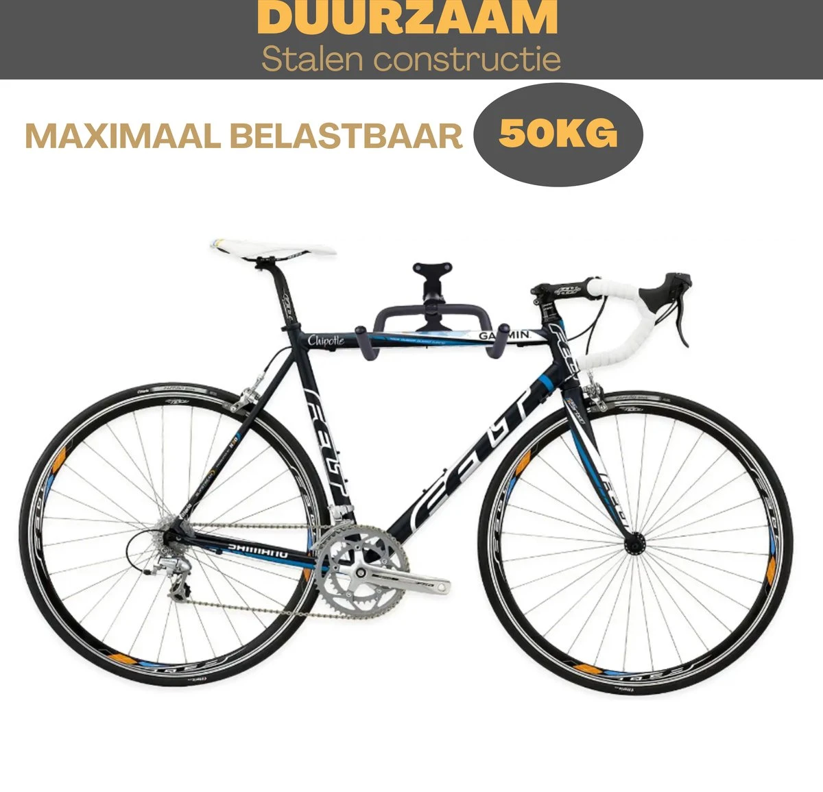 W&Z WallMount Fietsdrager - Ophangbeugel - Muurbeugel Fiets - Fietsbeugel - Opbergbeugel - Ophangsysteem - 2 Stuks 4 W&Z WallMount Fietsdrager - Ophangbeugel - Muurbeugel Fiets - Fietsbeugel - Opbergbeugel - Ophangsysteem - 2 Stuks - Afbeelding 4