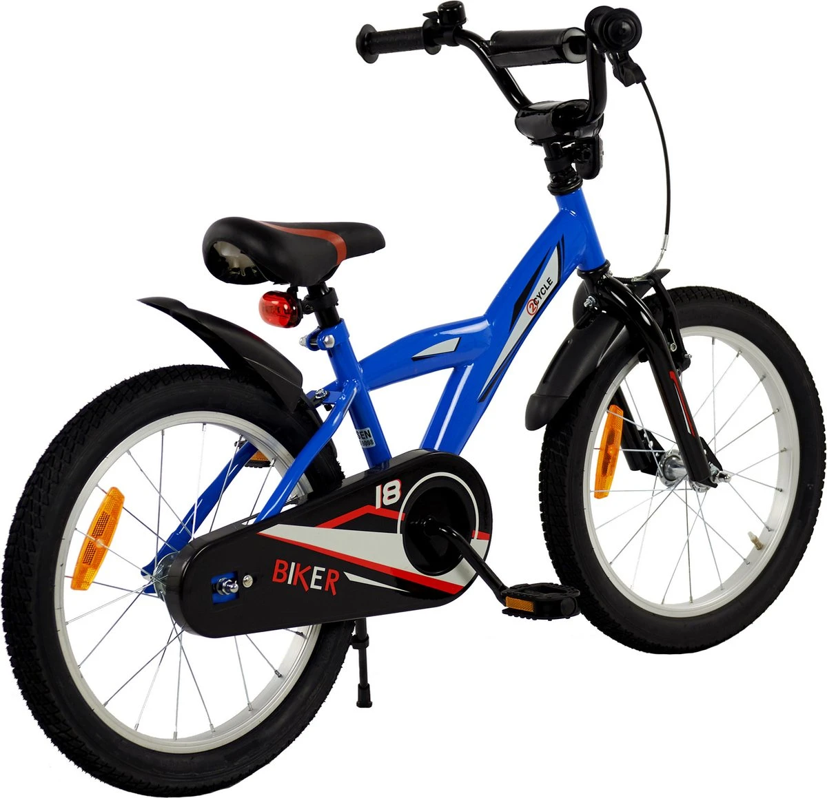 2Cycle Biker Kinderfiets - 18 Inch - Blauw - Jongensfiets 4 2Cycle Biker Kinderfiets - 18 Inch - Blauw - Jongensfiets - Afbeelding 4