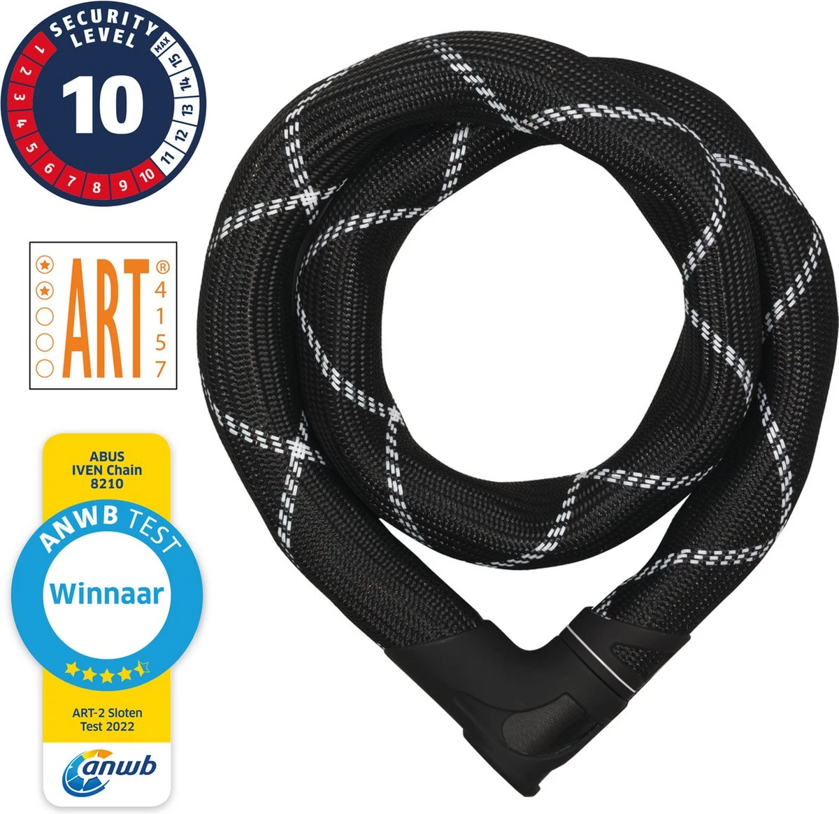 ABUS Iven 8210 Kettingslot - ART2 - 85 Cm - Winnaar ANWB Slotentest 2022 2 ABUS Iven 8210 Kettingslot - ART2 - 85 Cm - Winnaar ANWB Slotentest 2022 - Afbeelding 2
