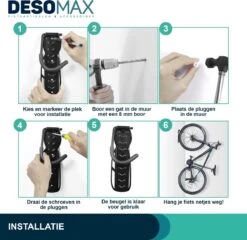 Fiets Ophangsysteem Ophangbeugel En Muurbeugel DesoMax® Muurhaak - Muurbevestiging Voor Met De Wiel Aan De Muur - Wandhouder - Fietshaak -Fietsen Kortingswinkel 1200x1166 7