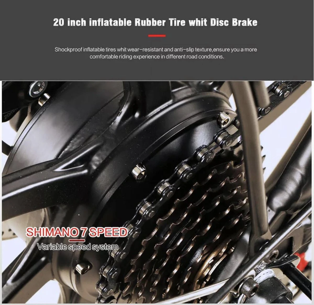 Samebike Elektrische Vouwfiet - Shimano 7 Speed Derailleur - 48V/ 10Ah Lithium Batterij - Aluminium -sportief/modern - 35km/u - Wit 3 Samebike Elektrische Vouwfiet - Shimano 7 Speed Derailleur - 48V/ 10Ah Lithium Batterij - Aluminium -sportief/modern - 35km/u - Wit - Afbeelding 3