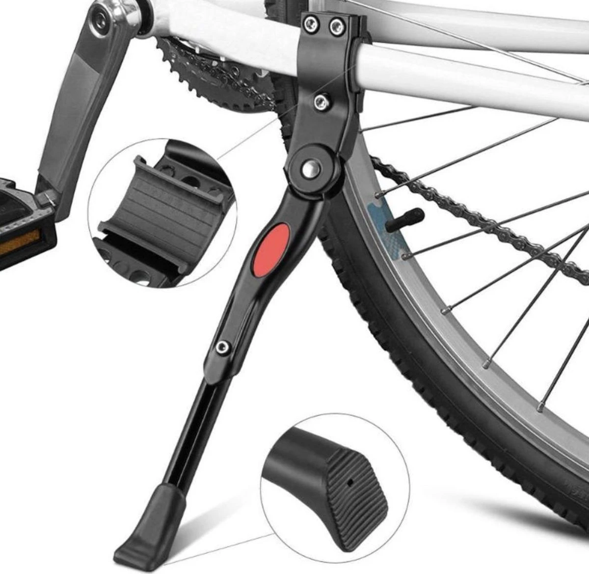 WiseGoods Mountainbike Standaard Universeel - MTB Kickstand - Fietsstandaard - Zijstandaard Fiets - Rubber Voet - 34 Cm - Zwart 3 WiseGoods Mountainbike Standaard Universeel - MTB Kickstand - Fietsstandaard - Zijstandaard Fiets - Rubber Voet - 34 Cm - Zwart - Afbeelding 3