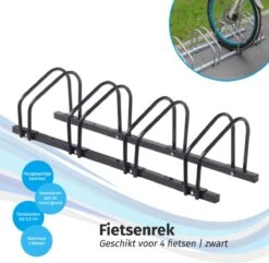 IVOL Fietsenrek 4 Fietsen 100 Cm PRO - Fietsenstandaard - Fiets Standaard - Zwart -Fietsen Kortingswinkel 1200x1171 6