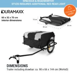 Mountee Rijwielaanhanger Trekker 130l 60kg Stalen Buis -Fietsen Kortingswinkel 1200x1171 7