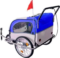 Fietskar Kind - Fietsaanhanger - Met Schokbreker - Blauw -Fietsen Kortingswinkel 1200x1173 9