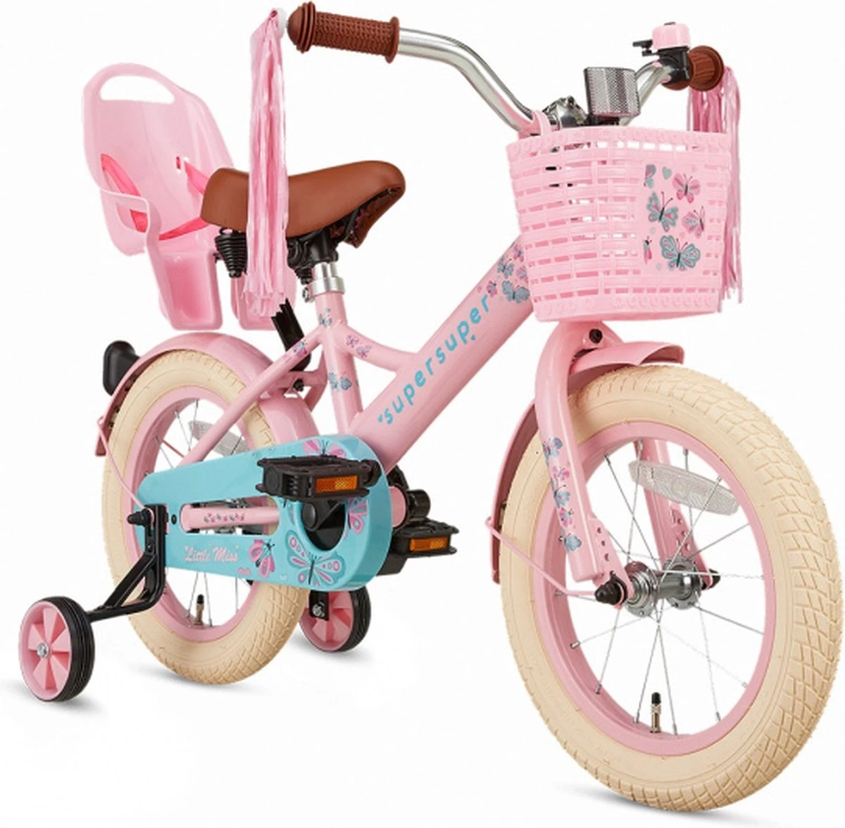 Supersuper Little Miss - Kinderfiets - Meisjesfiets - 14 Inch - Roze 10 Supersuper Little Miss - Kinderfiets - Meisjesfiets - 14 Inch - Roze - Afbeelding 10