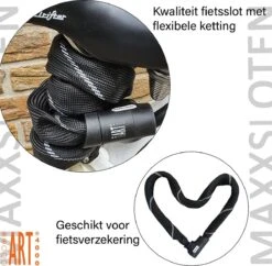 Maxx-Locks Twizel Fietsslot ART 2 | 140 Cm Kettingslot | Gehard Staal | Zwart | Slot E-Bike / Fiets -Fietsen Kortingswinkel 1200x1176 2