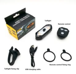 GoShops FY-1820 - Richtingaanwijzer Fiets - Knipperlichting - Fietsverlichting - LED - USB Oplaadbaar - Waterbestendig - Afstandsbediening - Draadloos - Verstelbaar - Achterlicht Fiets -Fietsen Kortingswinkel 1200x1176