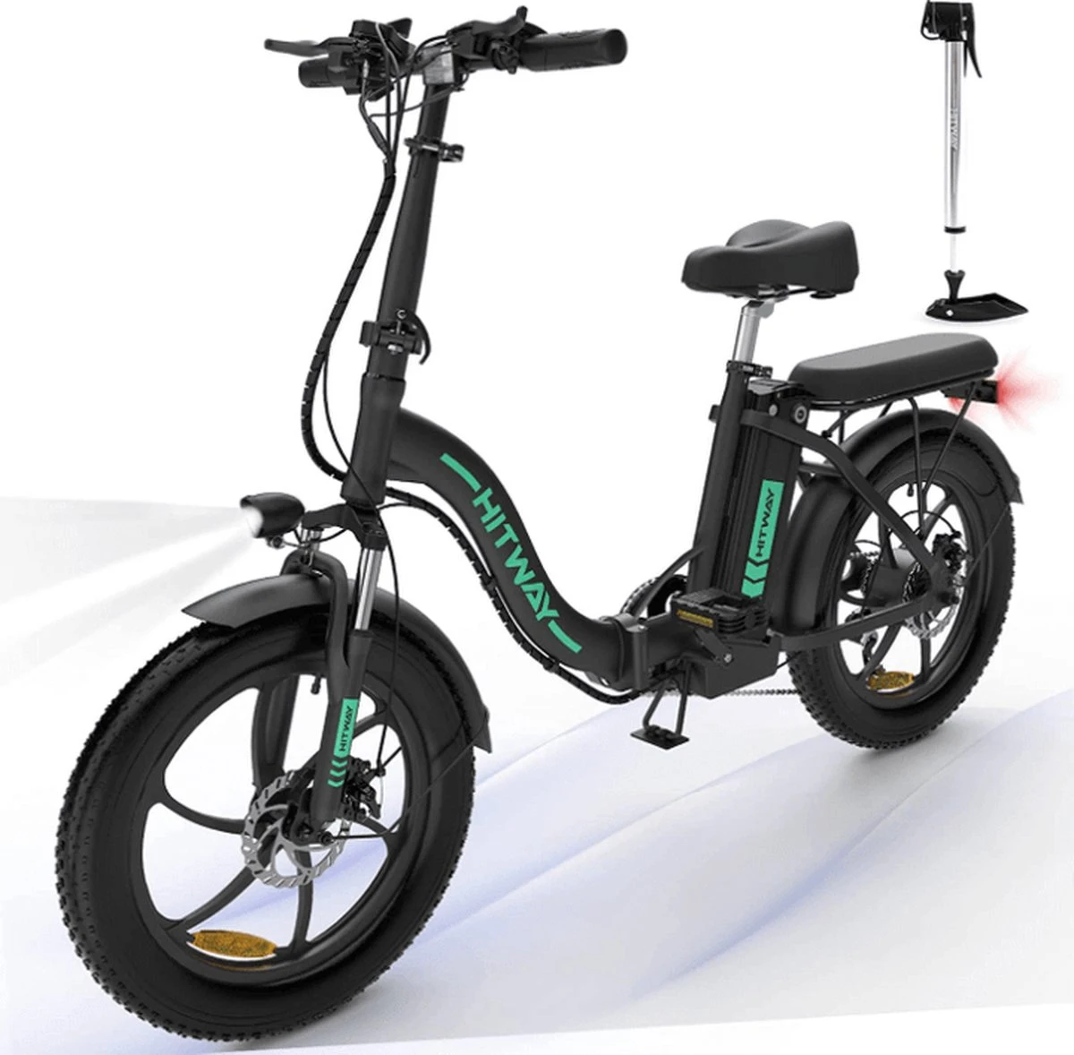 HITWAY E-bike Elektrische Fiets 20" Vouwfiets Met Dikke Banden, 250W/36V/11,2Ah Accu, 35-90 Km, Offroad-mountainbike Met Shimano 7 Versnellingen, CityBike Voor Heren En Dames 7 HITWAY E-bike Elektrische Fiets 20" Vouwfiets Met Dikke Banden, 250W/36V/11,2Ah Accu, 35-90 Km, Offroad-mountainbike Met Shimano 7 Versnellingen, CityBike Voor Heren En Dames - Afbeelding 7