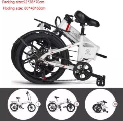 Samebike Elektrische Vouwfiet - Shimano 7 Speed Derailleur - 48V/ 10Ah Lithium Batterij - Aluminium -sportief/modern - 35km/u - Wit 23 Samebike Elektrische Vouwfiet - Shimano 7 Speed Derailleur - 48V/ 10Ah Lithium Batterij - Aluminium -sportief/modern - 35km/u - Wit -Fietsen Kortingswinkel 1200x1180 6