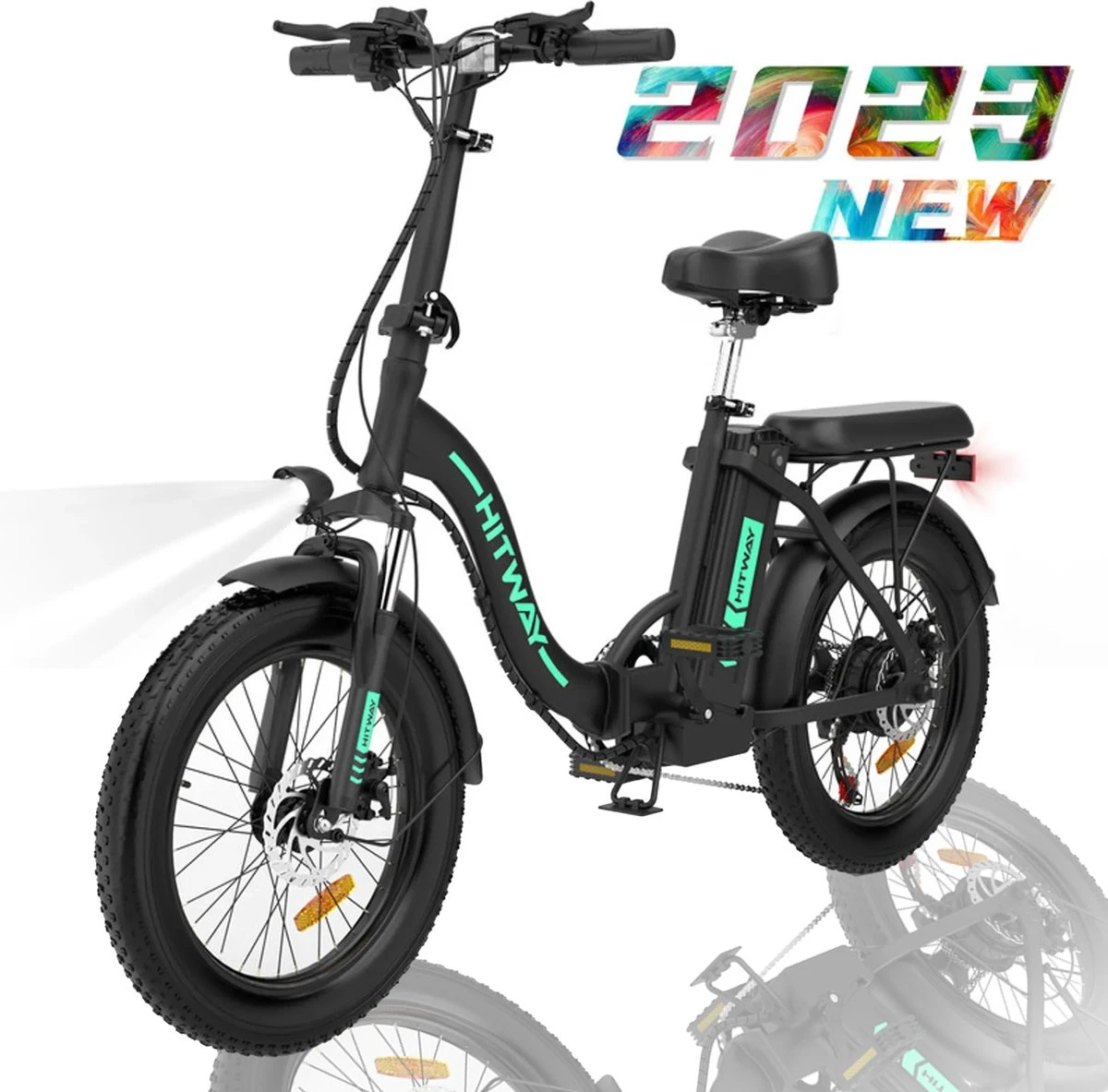 HITWAY Elektrische Fiets - E-Bike - 20 Inch Fatbike - 250 W- Shimano 7 Versnellingen