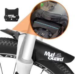 Nixnix - Mudguard MTB - Ass Saver - Universeel Spatbord Mountainbike - Eenvoudige Bevestiging Tie Wrap - Zwart Met Wit Print -Fietsen Kortingswinkel 1200x1186 15