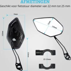 NueNext Fietsspiegel Ebike 2 Stuks – Achteruitkijk Spiegel Op Stuur – Multi-verstelbaar – 360 Rotatie - Speed-pedelec -Fietsen Kortingswinkel 1200x1188 11