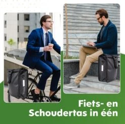 Ekostar® Enkele Fietstas - Rolltop - 19 Liter - E-Bikes - Zwart -Fietsen Kortingswinkel 1200x1189 4