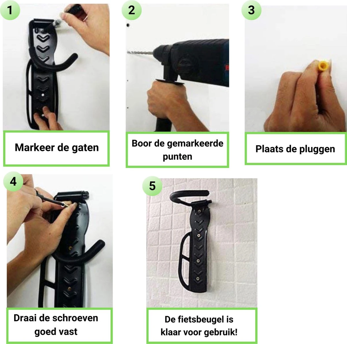 Merkloos Fiets Ophangsysteem -fietshaak- Muurbeugel Fiets- Ophangbeugel Fiets-Fietsbeugel Muur- Geschikt Voor Mountainbikes En Racefietsen- Max 30 Kg- Incl. Montagemateriaal Met Potlood- Geschikt Voor Stevige/gladde Muur 8 Merkloos Fiets Ophangsysteem -fietshaak- Muurbeugel Fiets- Ophangbeugel Fiets-Fietsbeugel Muur- Geschikt Voor Mountainbikes En Racefietsen- Max 30 Kg- Incl. Montagemateriaal Met Potlood- Geschikt Voor Stevige/gladde Muur - Afbeelding 8