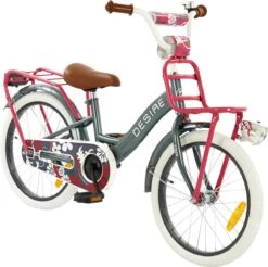 2Cycle Desire Kinderfiets - 18 Inch - Voordrager - Grijs - Meisjesfiets