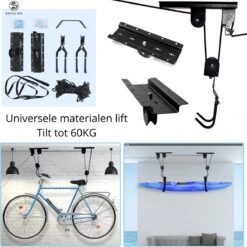 Recalma Fietslift - 60 Kg Draagkracht - Fietstakel - Universeel Ophangsysteem - Elektrische Fiets - Zwart -Fietsen Kortingswinkel 1200x1198 3