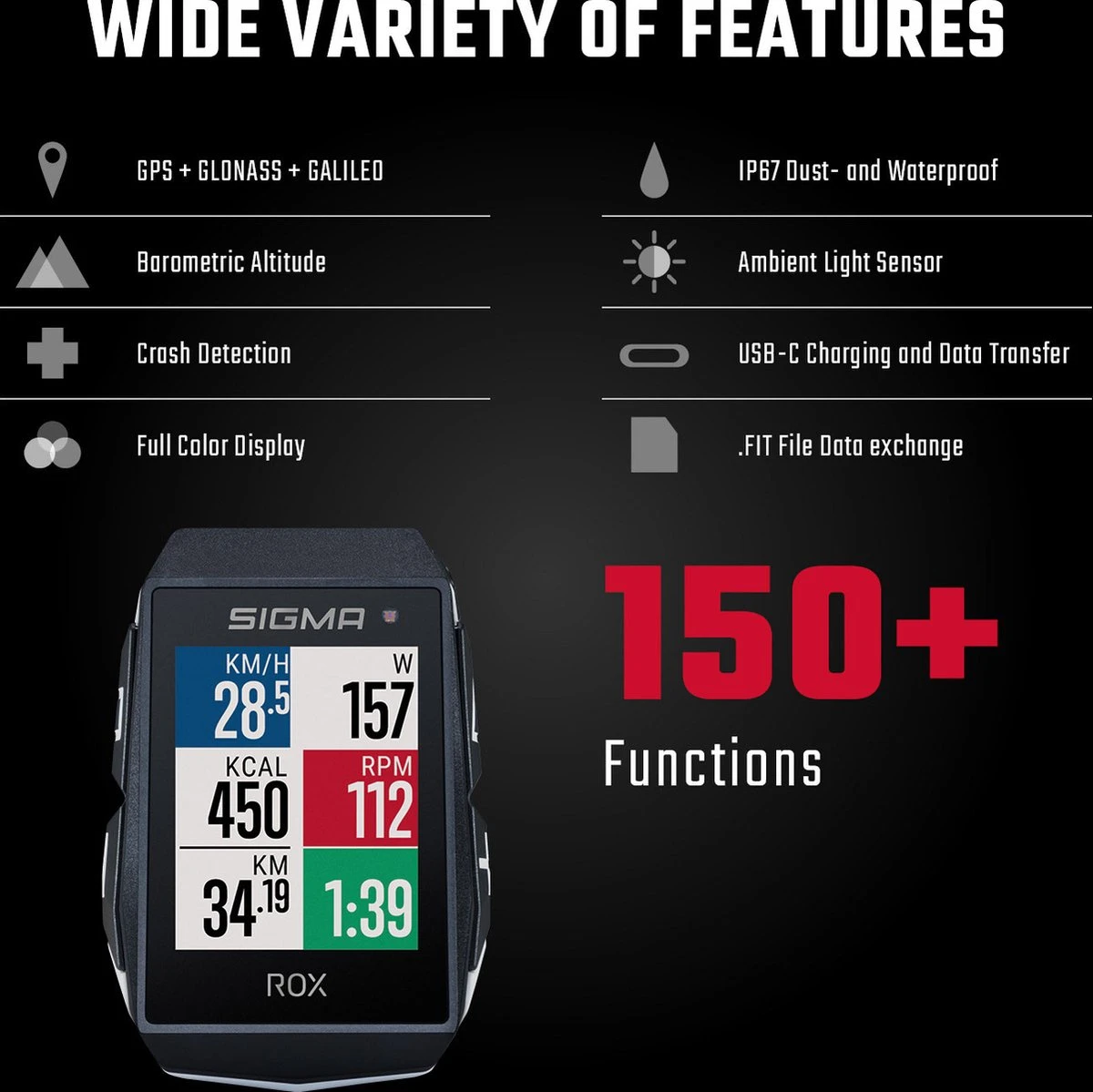 Sigma Sport ROX 11.1 EVO GPS Fietscomputer - HR Set - Zwart 8 Sigma Sport ROX 11.1 EVO GPS Fietscomputer - HR Set - Zwart - Afbeelding 8