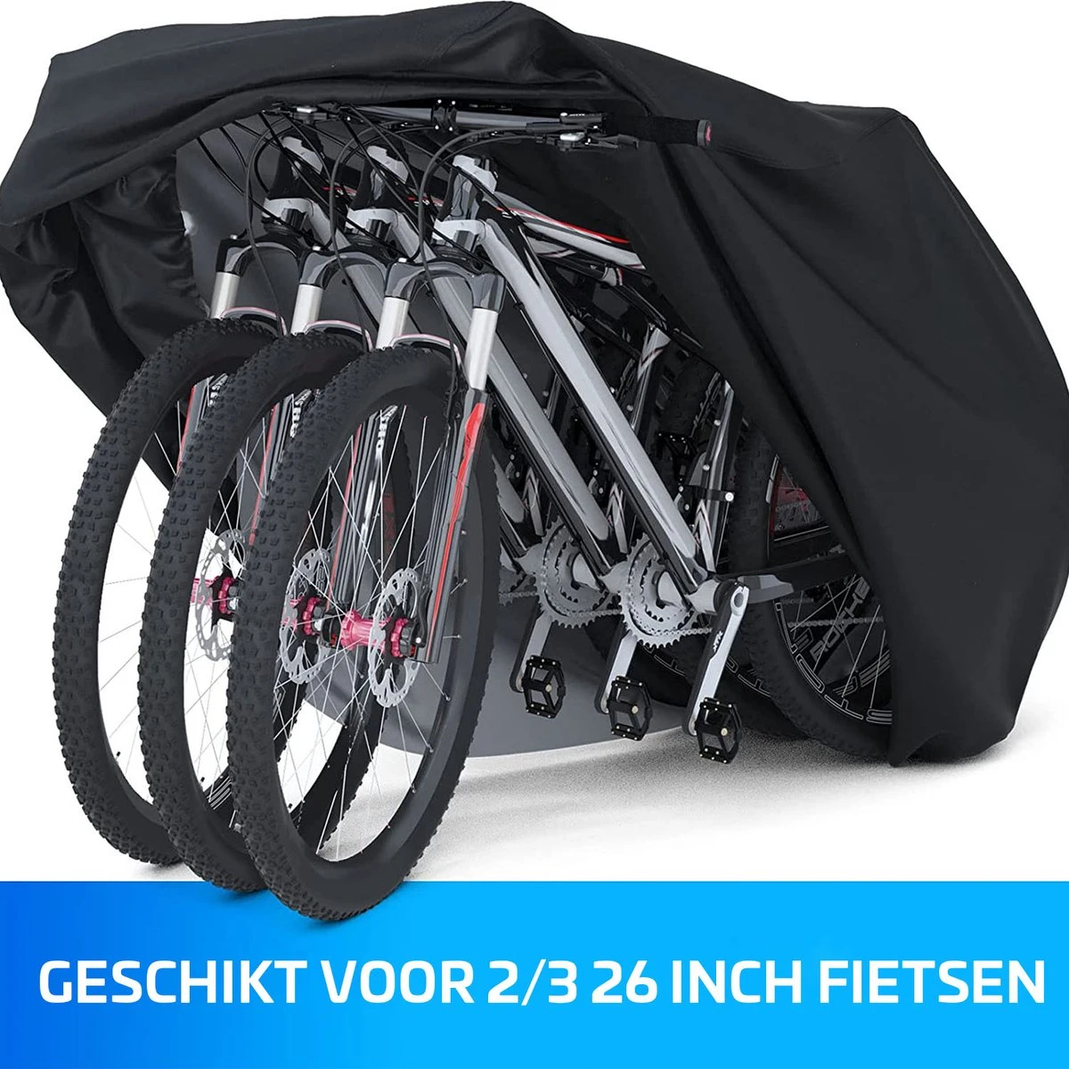 Nince Fietshoes Universeel Voor Alle Fietsen - Waterdicht 210D Oxford - Fiets Hoes Voor 2 Fietsen - Incl. Opbergzak - Zwart 2 Nince Fietshoes Universeel Voor Alle Fietsen - Waterdicht 210D Oxford - Fiets Hoes Voor 2 Fietsen - Incl. Opbergzak - Zwart - Afbeelding 2