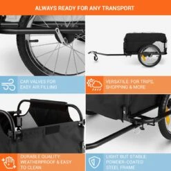 Mountee Rijwielaanhanger Trekker 130l 60kg Stalen Buis -Fietsen Kortingswinkel 1200x1199 15
