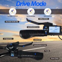 HITWAY 26 Inch E-bike, Elektrische Fiets Voor Heren En Dames, Pedelec Stadsfietsen, 250 W Motor, 36 V/11,2 Ah E-bike, Shimano 7 Versnellingen, 35-90 Km| Wit / Blauw -Fietsen Kortingswinkel 1200x1200 1017