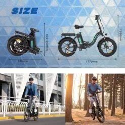 HITWAY E-Bike Elektrische Fiets 20 Inch Fat Tire E-Bicycle Vouwfiets, 250 W, 11,2 Ah Accu, Max. Bereik Tot 35-90 Km, Offroad-mountainbike Met Shimano 7-versnellingen, City EBike Met Slot,Groen Zwart -Fietsen Kortingswinkel 1200x1200 1053