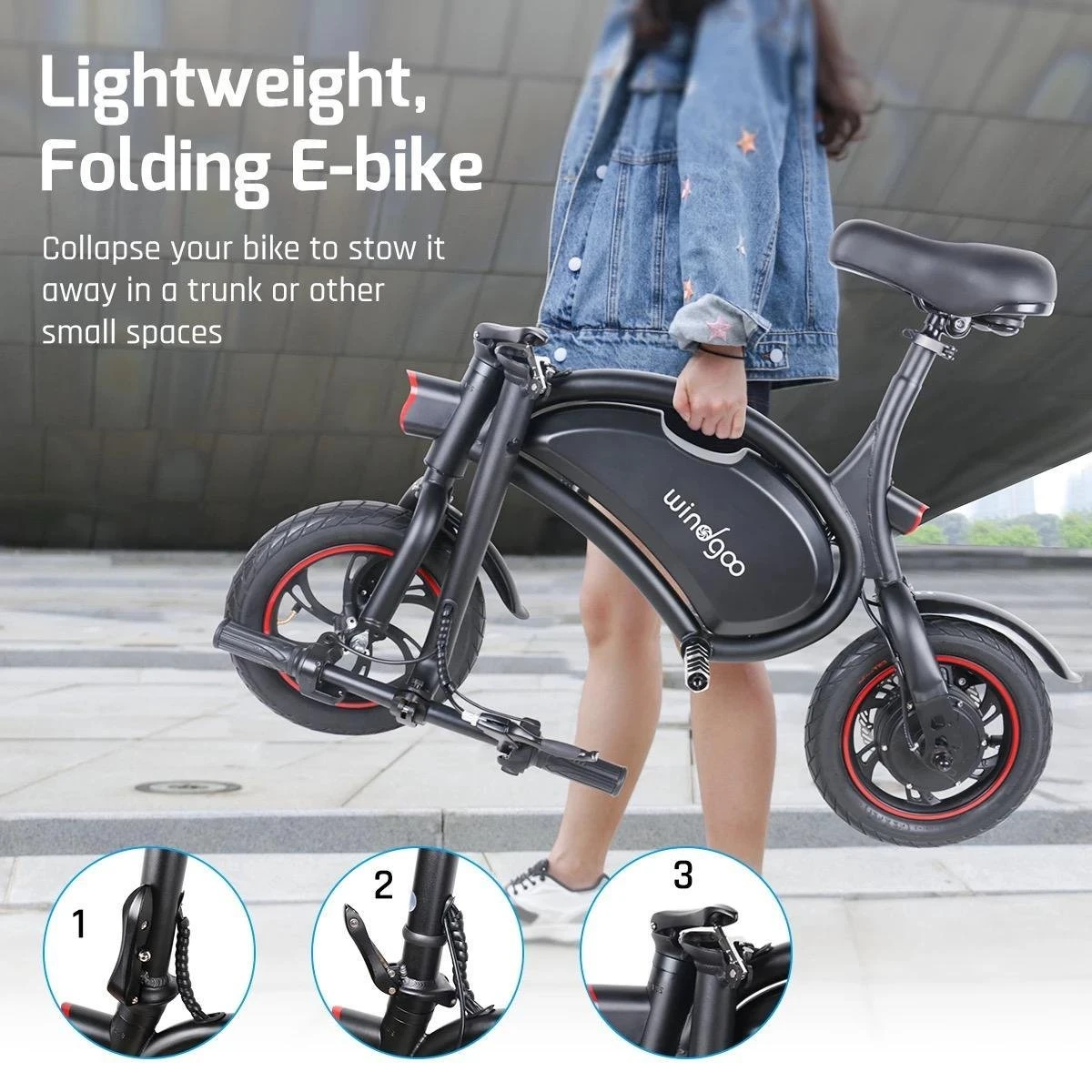 Windgoo B3 | Elektrische Mini-scooter | Opvouwbaar 7 Windgoo B3 | Elektrische Mini-scooter | Opvouwbaar - Afbeelding 7