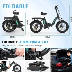 HITWAY E Bike Elektrische Fiets 20 Inch Dikke Band Opvouwbare Elektrische Fiets, 250W/36V/11,2Ah Batterij, Max. Bereik Tot 35-90km, Off-road Mountainbike Met Shimano 7 Versnellingen, Stad EBike Heren Dames -Fietsen Kortingswinkel 1200x1200 1070