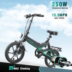 Merkloos Hitway 14F005 Elektrische Fiets E-bike | Opvouwbaar | 250W Motor | 7.5Ah | 16" | Zwart / Groen -Fietsen Kortingswinkel 1200x1200 1119