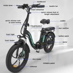 Hitway BK6 Elektrische Fiets | Opvouwbare E-bike | 20 Inch Fat Tire | 350W Motor | 10Ah | Zwart/Groen -Fietsen Kortingswinkel 1200x1200 1126