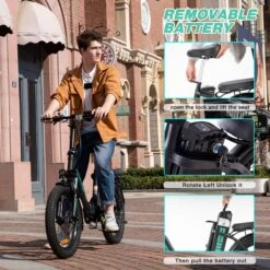 HITWAY E-Bike Elektrische Fiets 20 Inch Fat Tire E-Bicycle Vouwfiets, 250 W/36 V/11,2 Ah Accu, Max. Bereik Tot 35-90 Km, Offroad-mountainbike Met Shimano 7-versnellingen, City EBike Met Slot -Fietsen Kortingswinkel 1200x1200 1129
