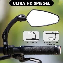 Esioh® Verstelbare Fietsspiegel Rechts Ebike Op Stuur - Achteruitkijkspiegel Fiets – Zijspiegel Fiets 360 ° Draaibaar - Zwart -Fietsen Kortingswinkel 1200x1200 1244