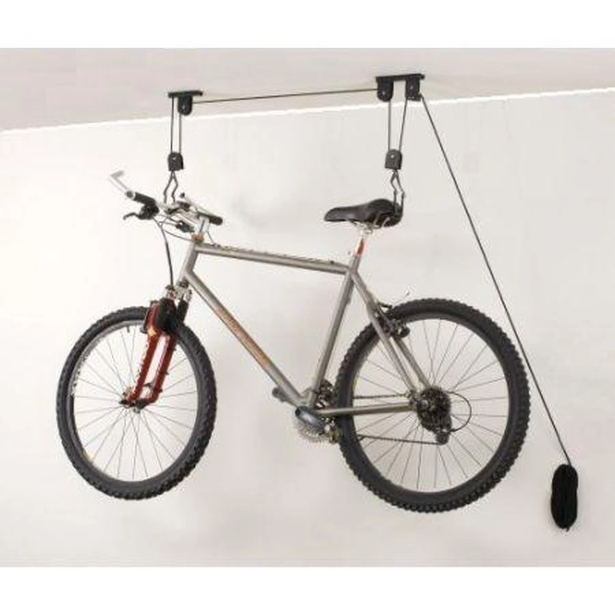 Merkloos Double Fietslift Ophangsysteem - Plafond Fietsbeugel Met Haken - Fietshaak Plafondlift Ophangbeugel - 2 Ophanghaken 3 Merkloos Double Fietslift Ophangsysteem - Plafond Fietsbeugel Met Haken - Fietshaak Plafondlift Ophangbeugel - 2 Ophanghaken - Afbeelding 3