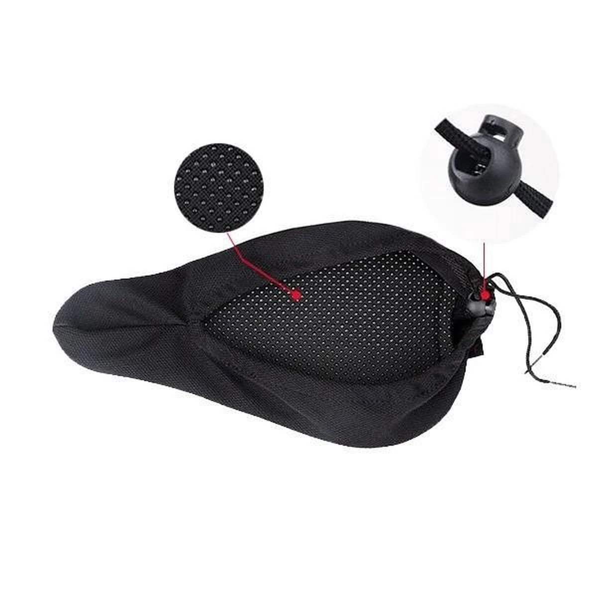 Merkloos 3D Fiets Zadelhoes - Cover - Overtrek - Uniseks - One Size - Volwassenen - Beschermkussen - Zwart 5 Merkloos 3D Fiets Zadelhoes - Cover - Overtrek - Uniseks - One Size - Volwassenen - Beschermkussen - Zwart - Afbeelding 5