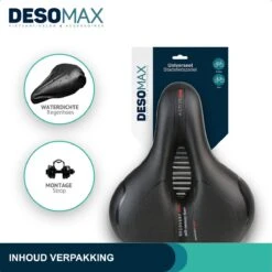 Deso All In One Fietszadel - Comfortabel Gel Zadel - Unisex - Zadelvering – Ergonomisch Design - Zwart -Fietsen Kortingswinkel 1200x1200 1493