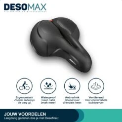 Deso All In One Fietszadel - Comfortabel Gel Zadel - Unisex - Zadelvering – Ergonomisch Design - Zwart -Fietsen Kortingswinkel 1200x1200 1495