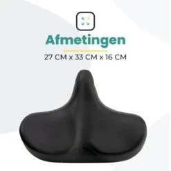Voltano City XXXL Fietszadel – Unisex Extra Breed Fietszadel – Tegen Zadelpijn – 100% Waterdicht – Incl. Gratis Zadelstrop - Zwart -Fietsen Kortingswinkel 1200x1200 1499