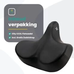 Voltano City XXXL Fietszadel – Unisex Extra Breed Fietszadel – Tegen Zadelpijn – 100% Waterdicht – Incl. Gratis Zadelstrop - Zwart -Fietsen Kortingswinkel 1200x1200 1502