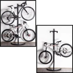 Merkloos Decopatent® Staand Fietsenrek Om 2 Fietsen Op Te Hangen - Ophangen Van 2 Fietsen Boven Elkaar - Fietsrek Ophangsysteem - 220 Cm -Fietsen Kortingswinkel 1200x1200 151
