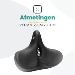 Voltano City XXXL Fietszadel Met Uitsparing – Unisex Extra Breed Fietszadel – Tegen Zadelpijn – 100% Waterdicht – Incl. Gratis Zadelstrop - Zwart -Fietsen Kortingswinkel 1200x1200 1520