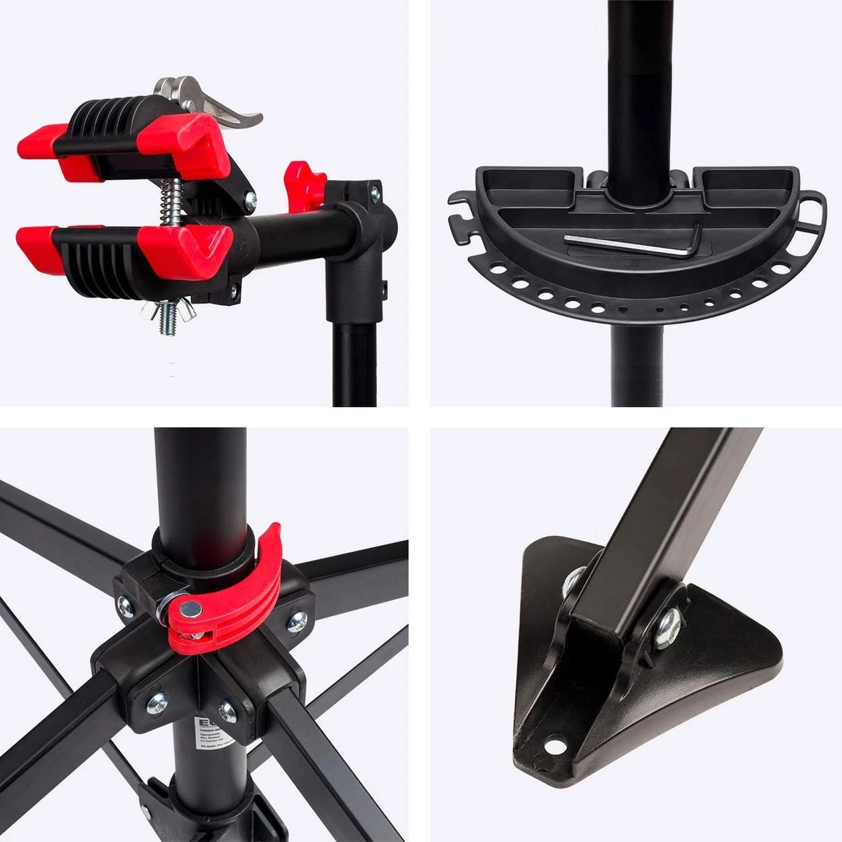 LifeGoods Fiets Montagestandaard - Fietsreparatie Racefiets / MTB - Incl. Stuurhouder - Zwart/Rood 7 LifeGoods Fiets Montagestandaard - Fietsreparatie Racefiets / MTB - Incl. Stuurhouder - Zwart/Rood - Afbeelding 7