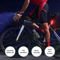 Lovnix - Oplaadbare Fietslamp LED Verlichting Set - USB Oplaadbaar - Fietslicht Met LED Lamp - Voor- En- Achter Licht - Regenbestendig - Geschikt Voor Mountainbike Fietsen Wandelen Speleologie -Fietsen Kortingswinkel 1200x1200 214